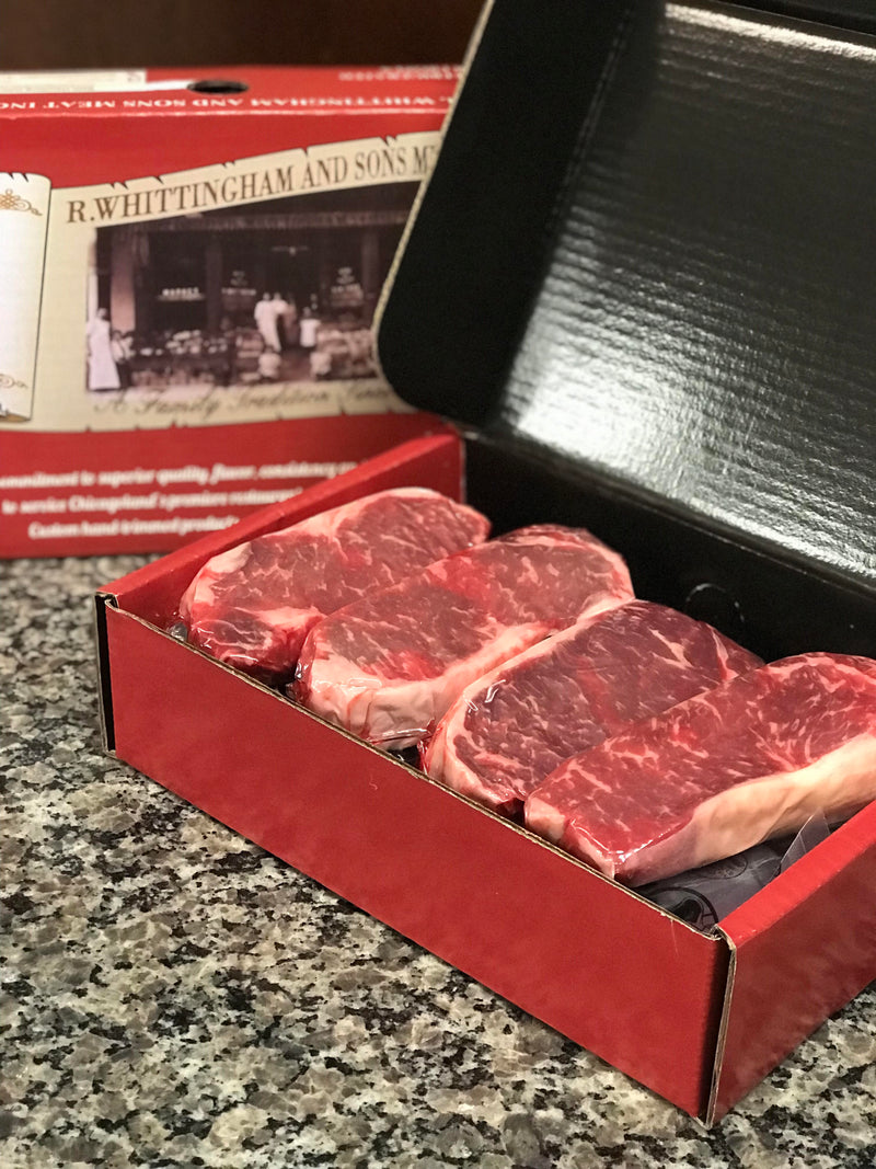 Gift Box: 8oz Strip Steaks – R. Whittingham & Sons Meat Co.
